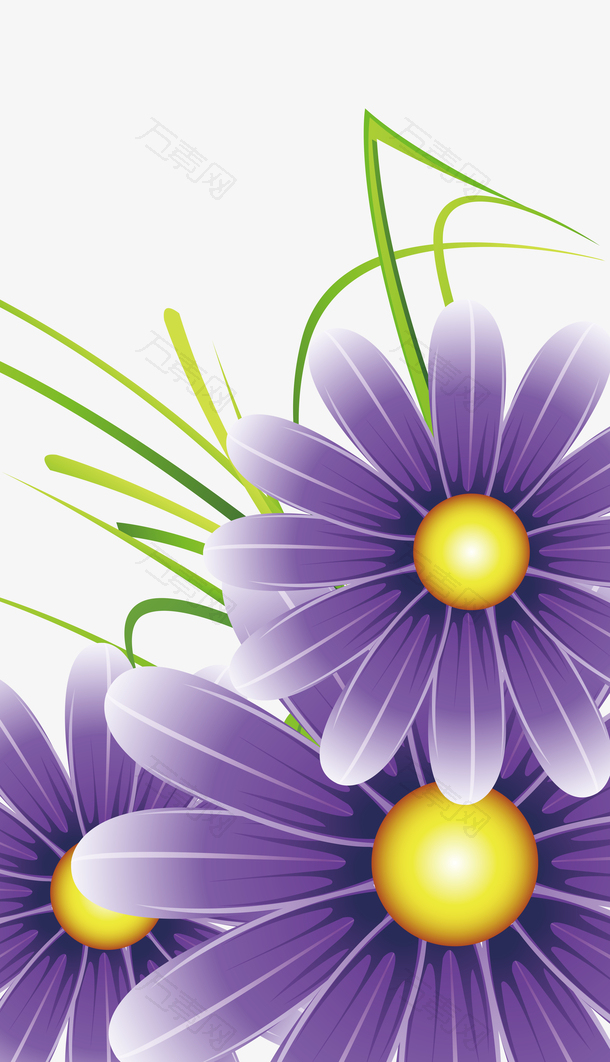 紫色菊花矢量图