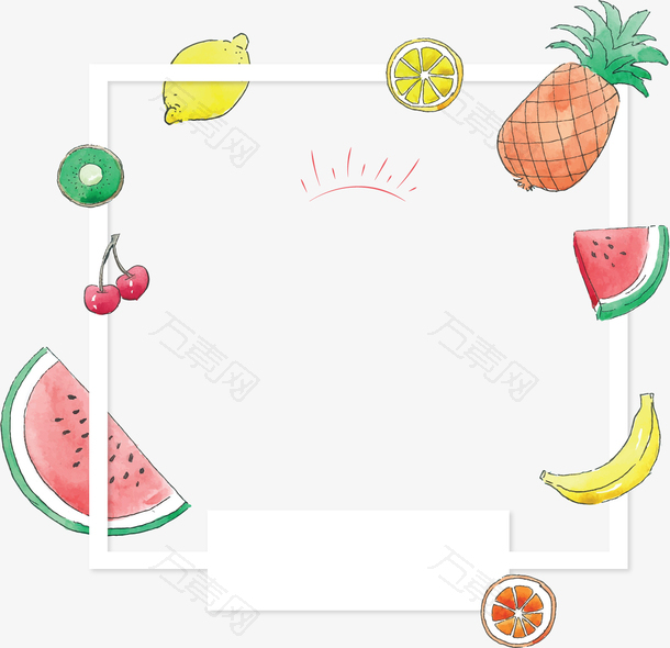 夏日手绘水果边框