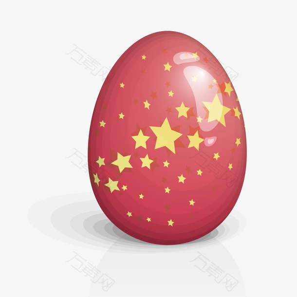 红色的星星装饰复活节彩蛋