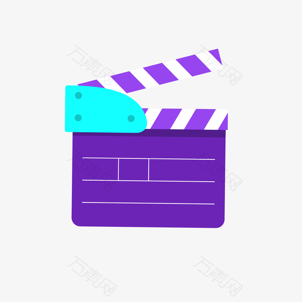 紫色创意电影打板元素