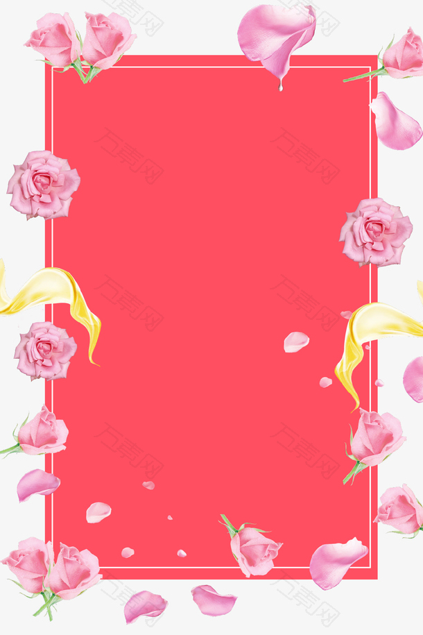 红色浪漫情人节玫瑰空白板