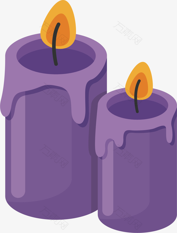 矢量图紫色的蜡烛