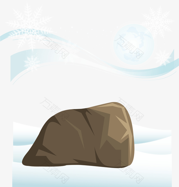 冬季雪花石头素材