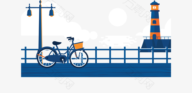 蓝色骑行自行车