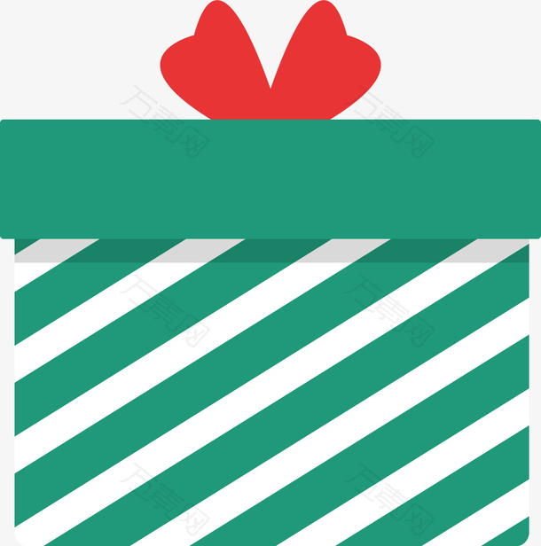 绿色条纹方形礼物盒