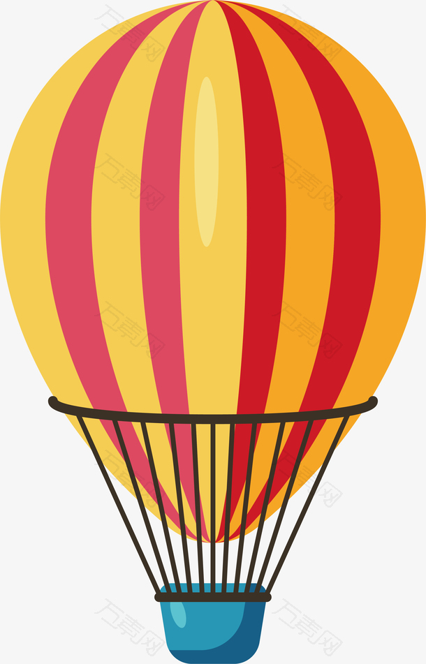 手绘旅游主题热气球矢量素材