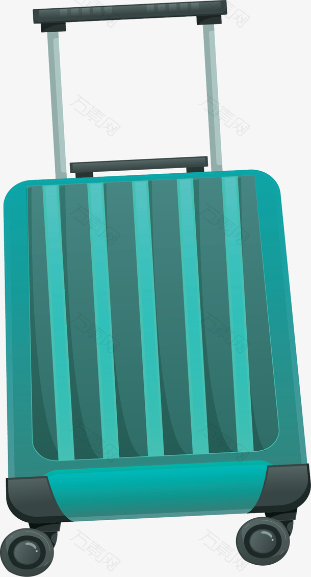 绿色的旅游季行李箱