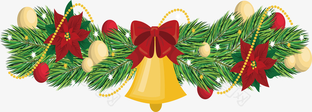 金色铃铛圣诞标题框