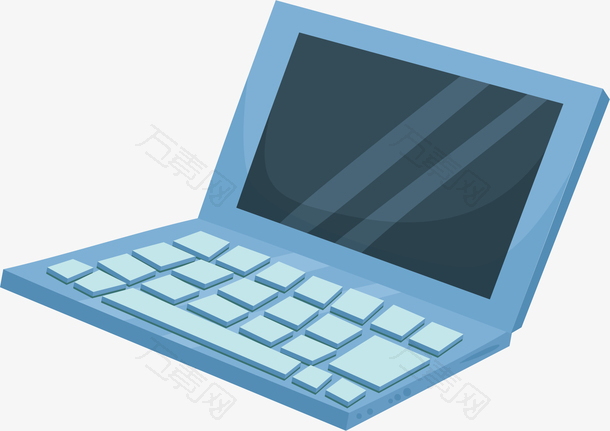 蓝色卡通笔记本电脑