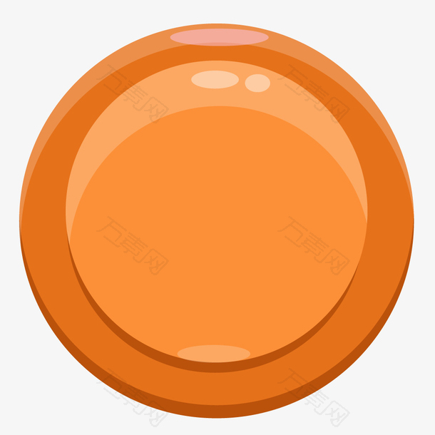 卡通游戏图标橙色按钮设计素材