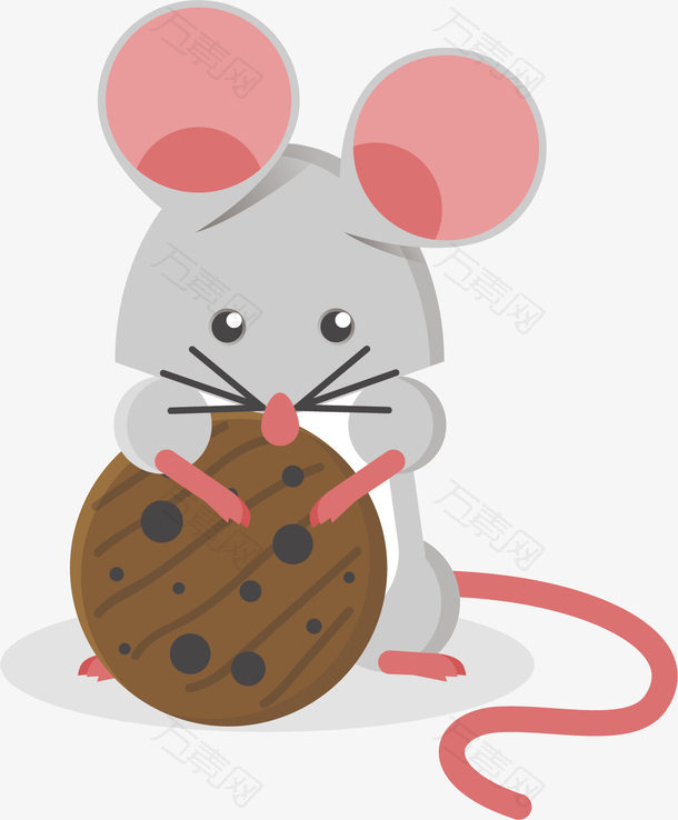 矢量图吃饼干的小老鼠