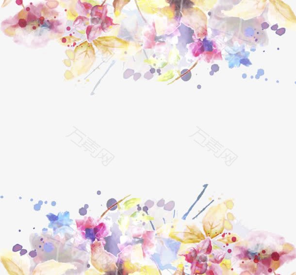 水墨水彩手绘花卉素材