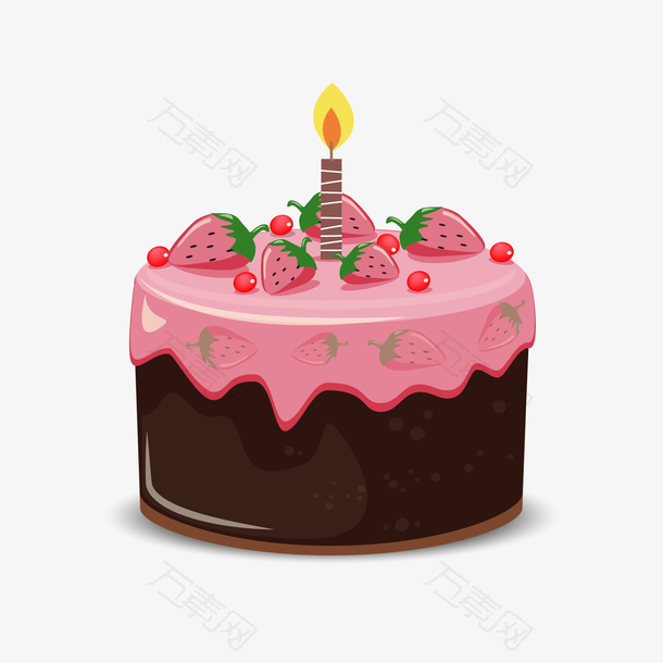 矢量粉色生日蛋糕下载