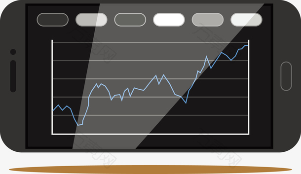 黑色手机股市折线图