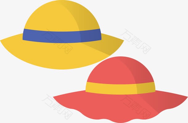 黄色帽子旅游出行小元素遮阳帽图