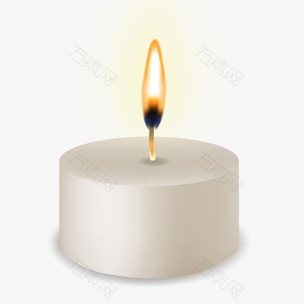 白色燃烧的蜡烛插画