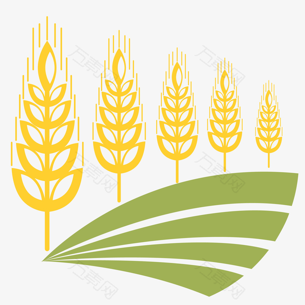 小麦和麦田图标设计