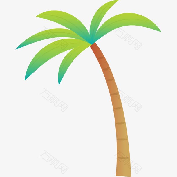夏天消暑海岛椰树矢量素材