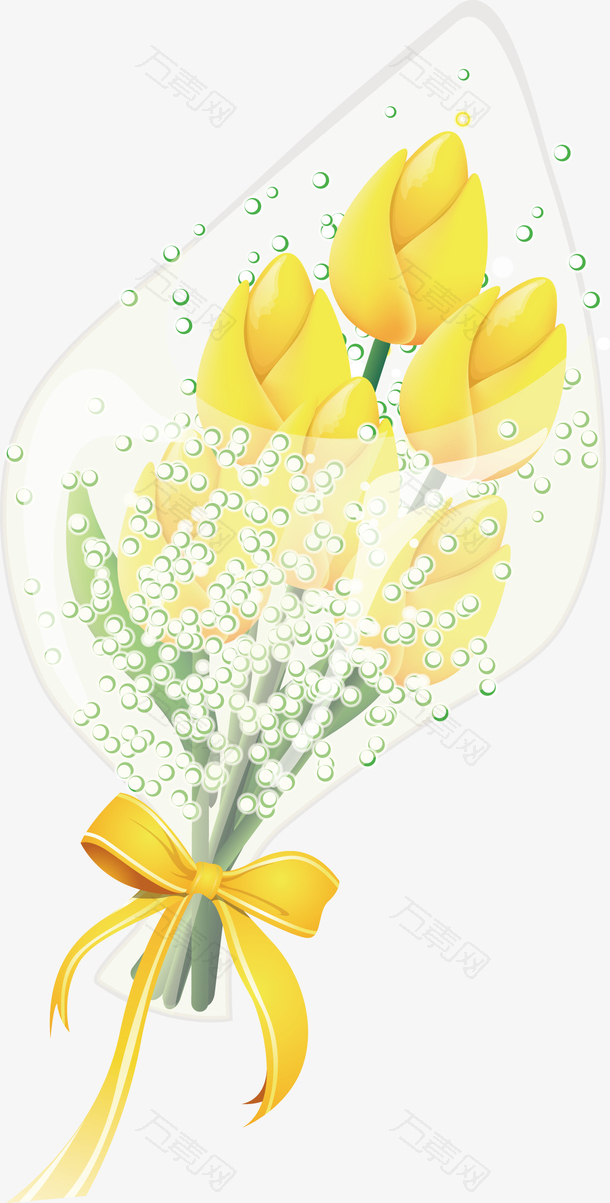 黄色精美花束