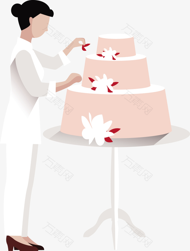 一个糕点师正在裱花