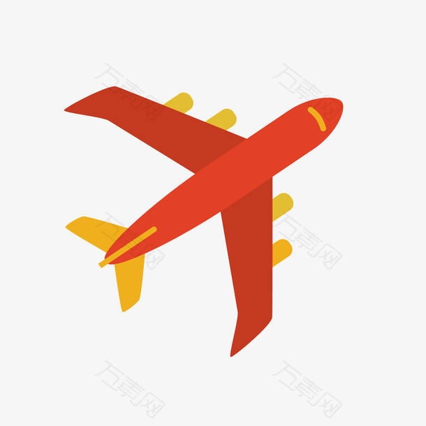 卡通扁平化红色的飞机设计