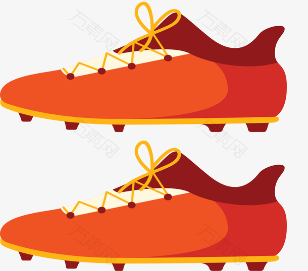 橘色足球比赛钉子鞋