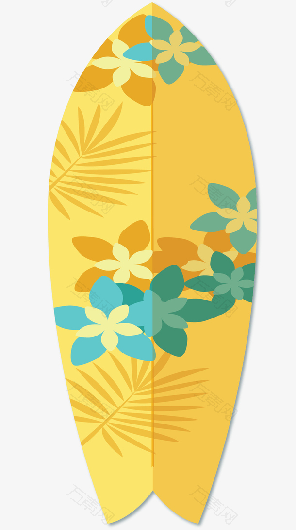 夏季度假黄色冲浪板