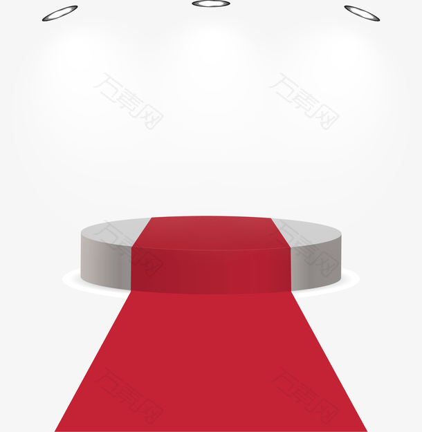 白色聚光灯下的红毯