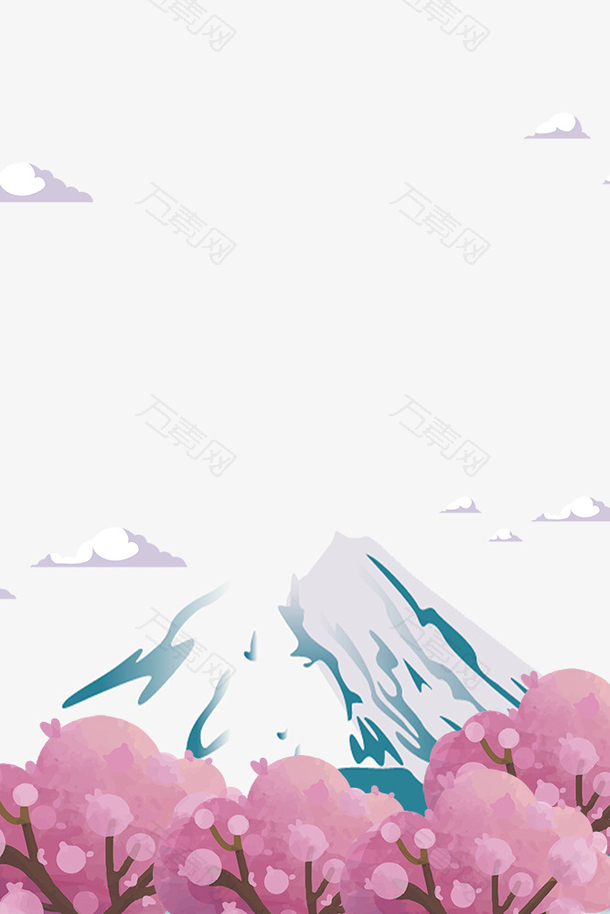 浪漫日本樱花富士山装饰