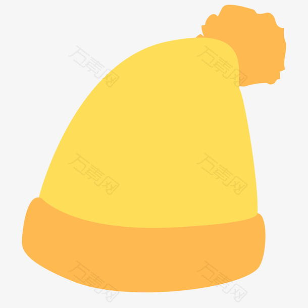 冬天一个黄色帽子矢量免抠图