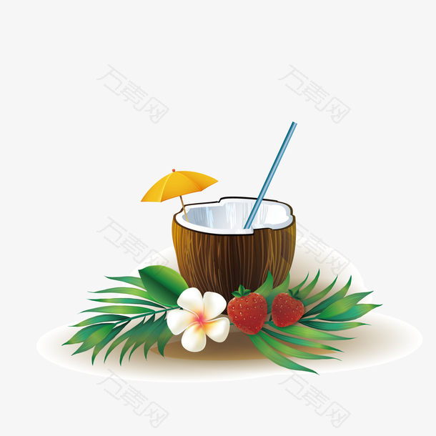 矢量椰子汁