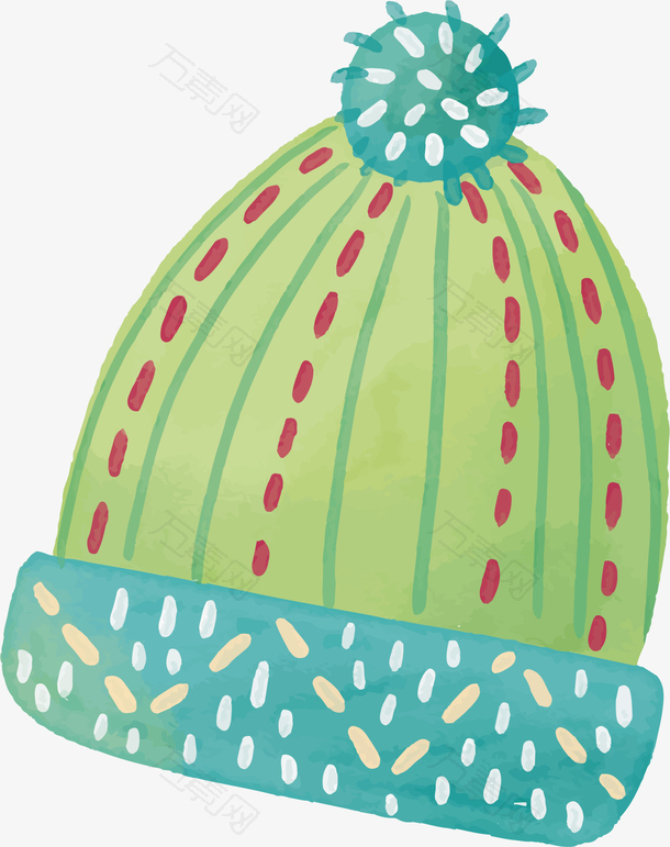 绿色帽子温暖冬天