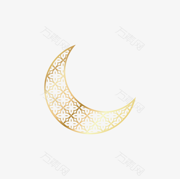金色镂空月亮海报素材