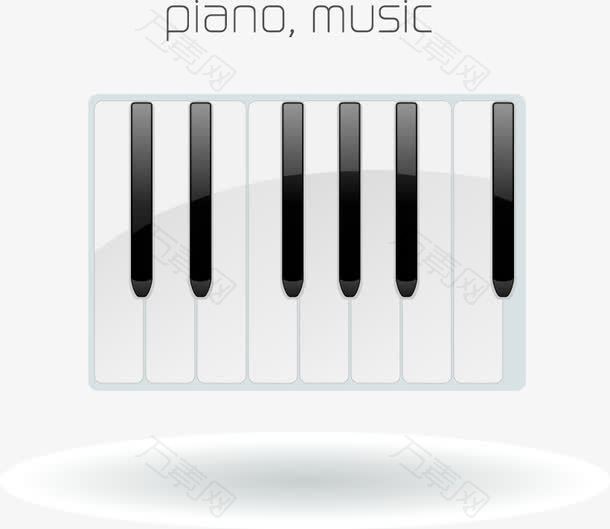 手绘黑白钢琴按键图案