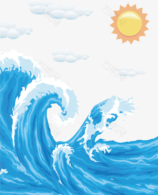 蓝色海浪背景装饰