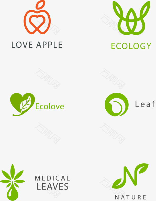 绿色植物科技时尚logo设计装饰