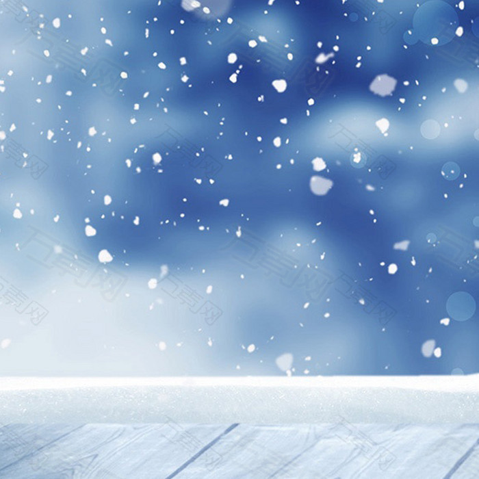 浪漫冬季雪景木板背景图