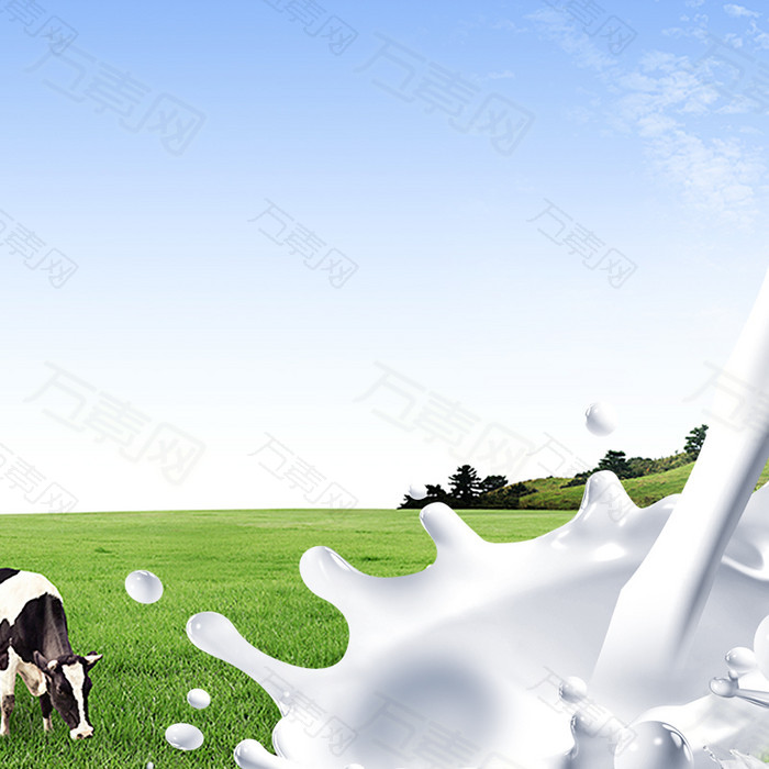 牛奶奶粉乳制品PSD分层主图背景素材
