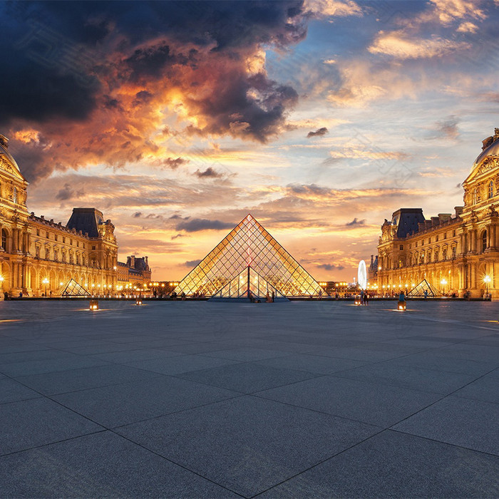 唯美卢浮宫背景