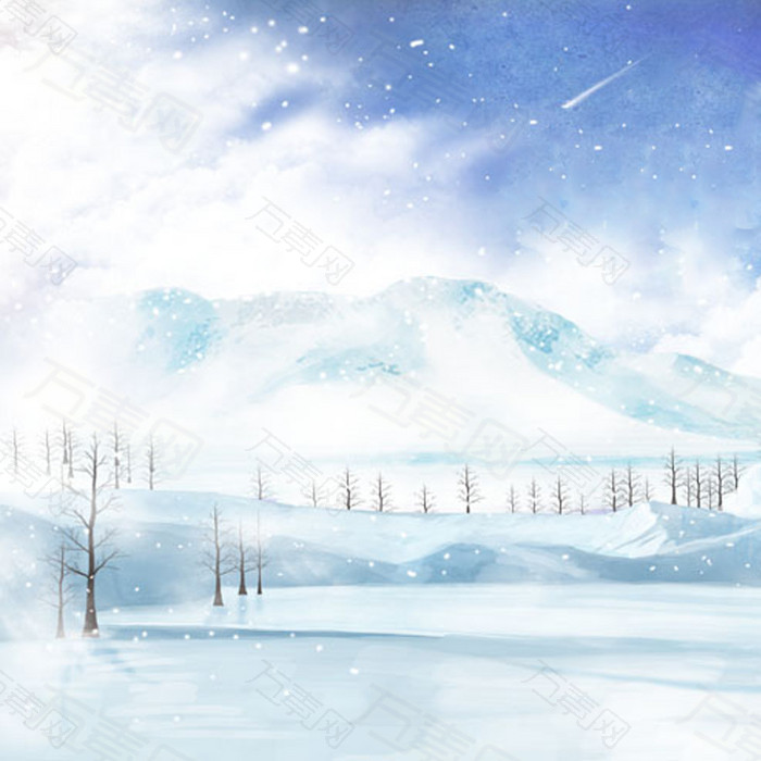 浪漫雪景背景图