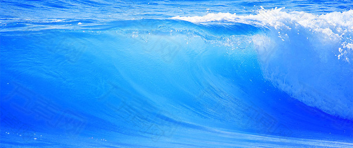 蓝色海水浪花背景