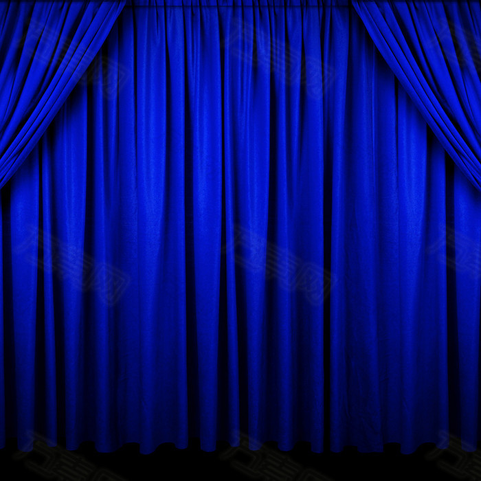 蓝色舞台幕布背景
