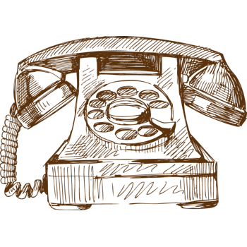 卡通手绘复古电话