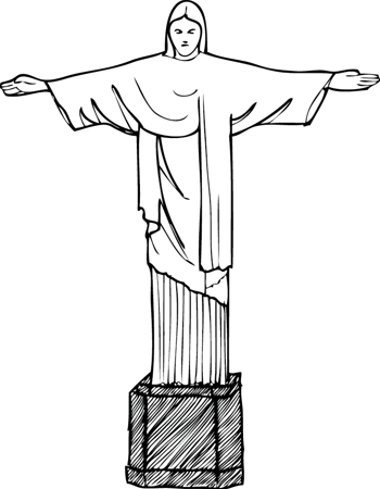 巴西耶稣像简笔画图片