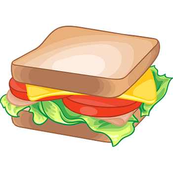 矢量手绘三明治