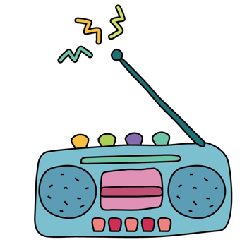 卡通收音机简笔画图片