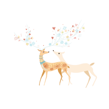 手绘梅花鹿图片-手绘梅花鹿设计素材-手绘梅花鹿素材免费下载-万素网