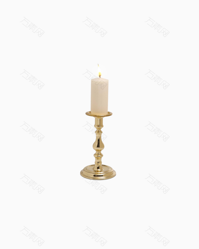 金色烛台和白色蜡烛