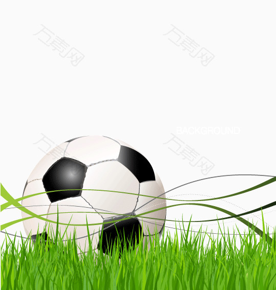 绿色草地足球运动矢量图