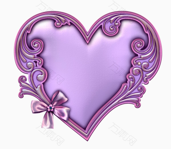 紫色发光爱心装饰